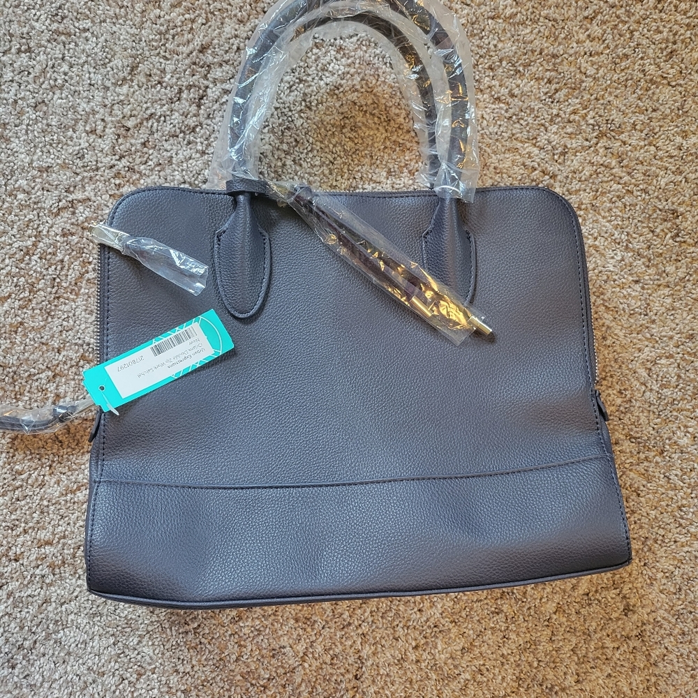 Double zip work satchel